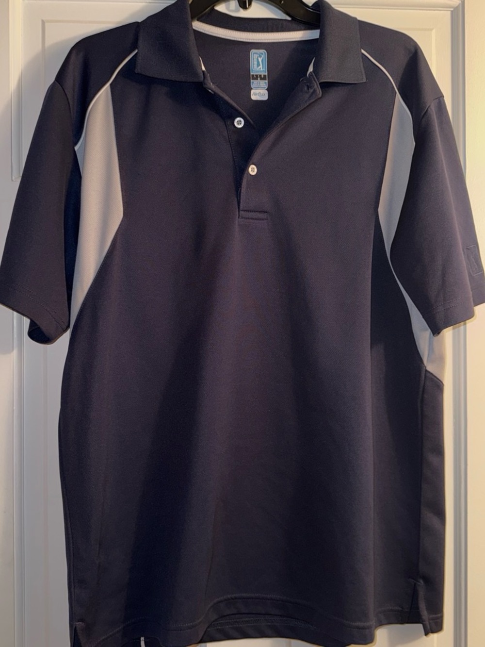 Men's Navy Polo with Gray Panels - Performance Shirt